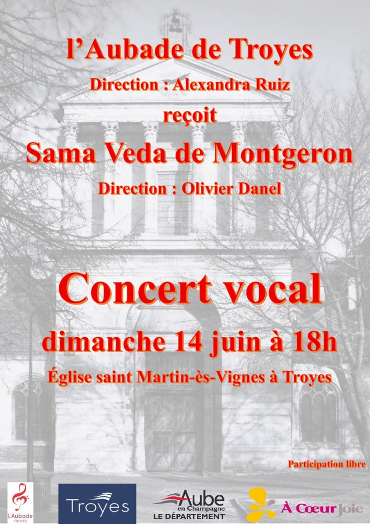 Concert du 14 juin 2026 en l'église Saint Martin ès Vignes à Troyes